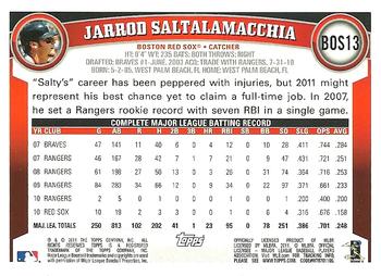 2011 Topps Boston Red Sox #BOS13 Jarrod Saltalamacchia Back