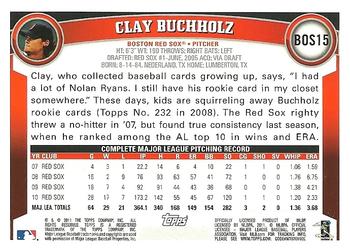 2011 Topps Boston Red Sox #BOS15 Clay Buchholz Back