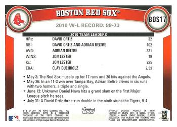 2011 Topps Boston Red Sox #BOS17 Fenway Park Back