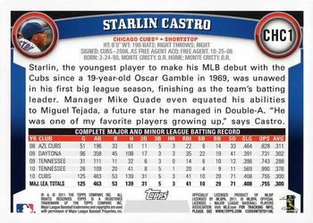 2011 Topps Chicago Cubs #CHC1 Starlin Castro Back