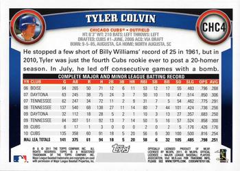 2011 Topps Chicago Cubs #CHC4 Tyler Colvin Back