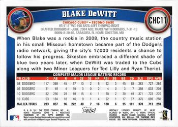 2011 Topps Chicago Cubs #CHC11 Blake DeWitt Back