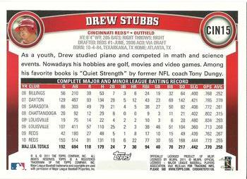 2011 Topps Cincinnati Reds #CIN15 Drew Stubbs Back