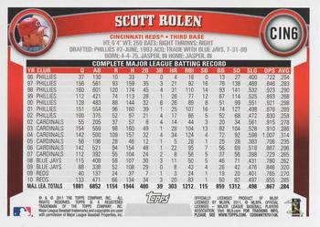 2011 Topps Cincinnati Reds #CIN6 Scott Rolen Back