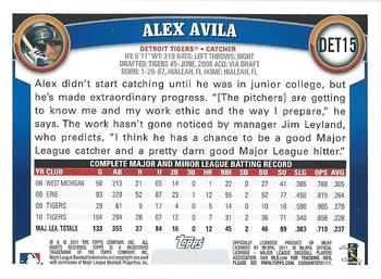 2011 Topps Detroit Tigers #DET15 Alex Avila Back