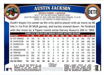 2011 Topps Detroit Tigers #DET8 Austin Jackson Back