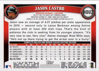 2011 Topps Houston Astros #HOU2 Jason Castro Back