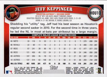 2011 Topps Houston Astros #HOU10 Jeff Keppinger Back