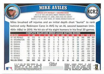 2011 Topps Kansas City Royals #KCR2 Mike Aviles Back