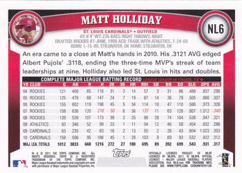 2011 Topps National League All-Stars #NL6 Matt Holliday Back