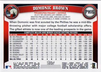 2011 Topps Philadelphia Phillies #PHI6 Domonic Brown Back