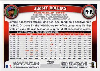 2011 Topps Philadelphia Phillies #PHI9 Jimmy Rollins Back