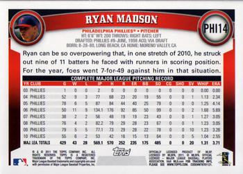 2011 Topps Philadelphia Phillies #PHI14 Ryan Madson Back