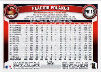 2011 Topps Philadelphia Phillies #PHI16 Placido Polanco Back