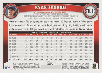 2011 Topps St. Louis Cardinals #STL16 Ryan Theriot Back