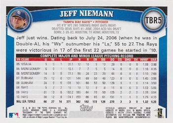 2011 Topps Tampa Bay Rays #TBR5 Jeff Niemann Back