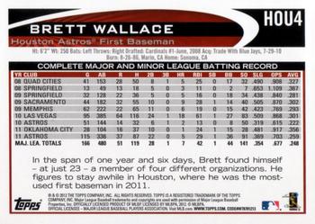 2012 Topps Houston Astros #HOU4 Brett Wallace Back