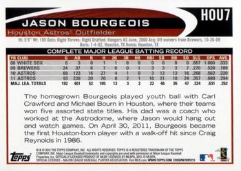 2012 Topps Houston Astros #HOU7 Jason Bourgeois Back