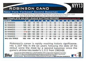 2012 Topps New York Yankees #NYY13 Robinson Cano Back