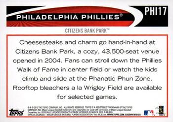 2012 Topps Philadelphia Phillies #PHI17 Citizens Bank Park Back