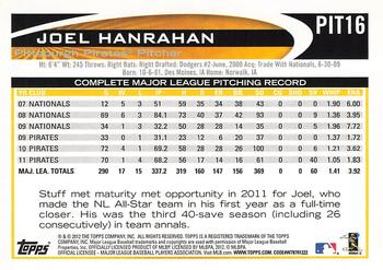 2012 Topps Pittsburgh Pirates #PIT16 Joel Hanrahan Back