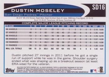 2012 Topps San Diego Padres #SD16 Dustin Moseley Back