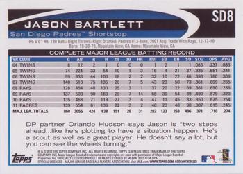 2012 Topps San Diego Padres #SD8 Jason Bartlett Back