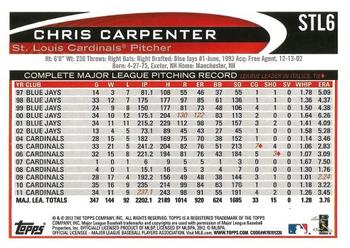 2012 Topps St. Louis Cardinals #STL6 Chris Carpenter Back
