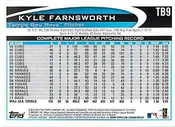 2012 Topps Tampa Bay Rays #TB9 Kyle Farnsworth Back