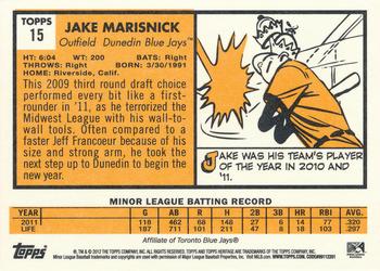 2012 Topps Heritage Minor League #15 Jake Marisnick Back