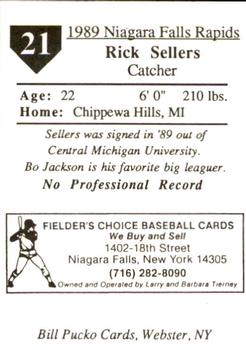 1989 Pucko Niagara Falls Rapids #21 Rick Sellers Back