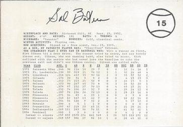 1985 Indianapolis Indians #15 Sal Butera Back
