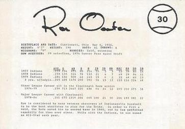 1985 Indianapolis Indians #30 Ron Oester Back