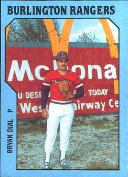 1985 TCMA Burlington Rangers #20 Bryan Dial Front