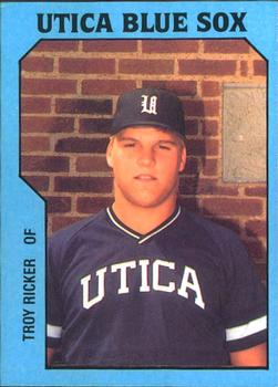 1985 TCMA Utica Blue Sox #22 Troy Ricker Front