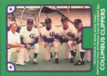 1984 TCMA Columbus Clippers #21 Steve Donahue / Mickey Vernon / Mark Connor / Gil Patterson / Stump Merrill Front