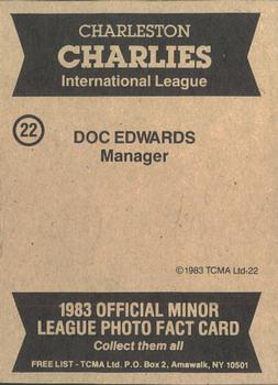 1983 TCMA Charleston Charlies #22 Doc Edwards Back