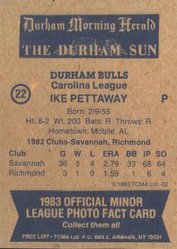 1983 TCMA Durham Bulls #22 Ike Pettaway Back