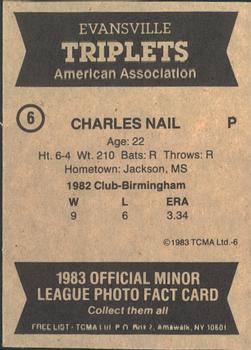 1983 TCMA Evansville Triplets #6 Charles Nail Back