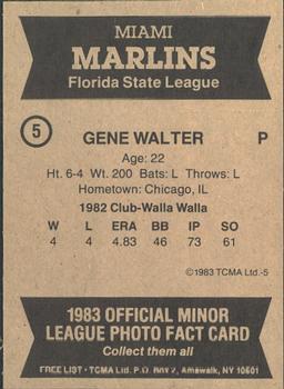 1983 TCMA Miami Marlins #5 Gene Walter Back