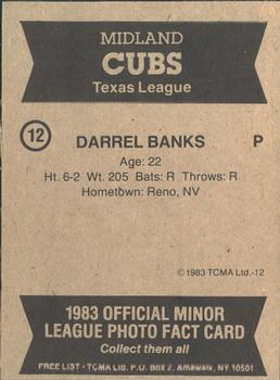 1983 TCMA Midland Cubs #12 Darryl Banks Back