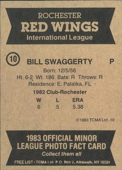 1983 TCMA Rochester Red Wings #10 Bill Swaggerty Back