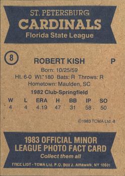 1983 TCMA St. Petersburg Cardinals #8 Robert Kish Back