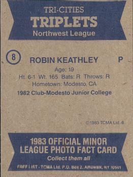 1983 TCMA Tri-Cities Triplets #8 Robin Keathley Back