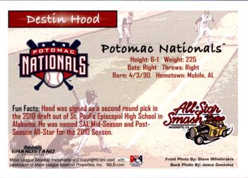 2011 Grandstand Carolina League All-Stars #NNO Destin Hood Back