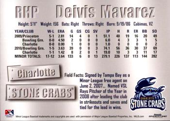 2011 Grandstand Charlotte Stone Crabs #14 Deivis Mavarez Back