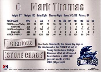 2011 Grandstand Charlotte Stone Crabs #25 Mark Thomas Back