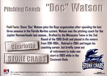 2011 Grandstand Charlotte Stone Crabs #27 Steve Watson Back