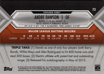 2012 Topps Triple Threads - Amber #73 Andre Dawson Back