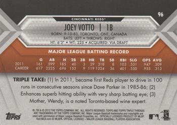 2012 Topps Triple Threads - Amber #96 Joey Votto Back